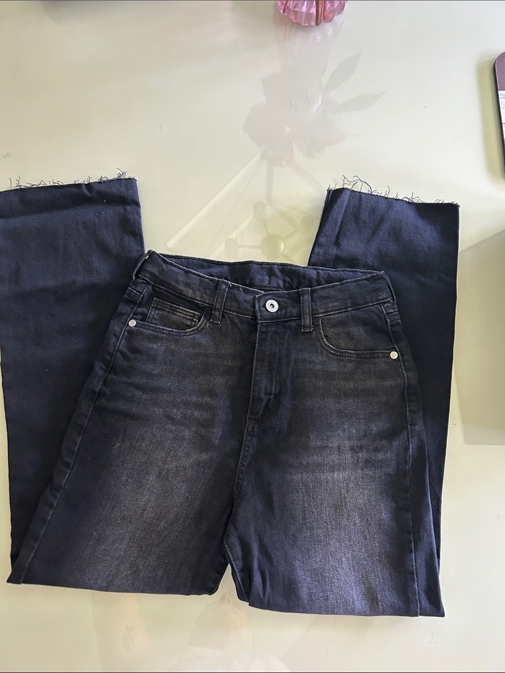 Kids Dark Wash Black Straight-Leg Jeans